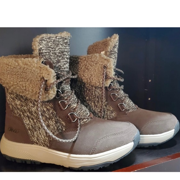 Shoes - 6” Mid Calf Winter Snow Boots, Warm Faux Fur Lined Anti-Slip Waterproof